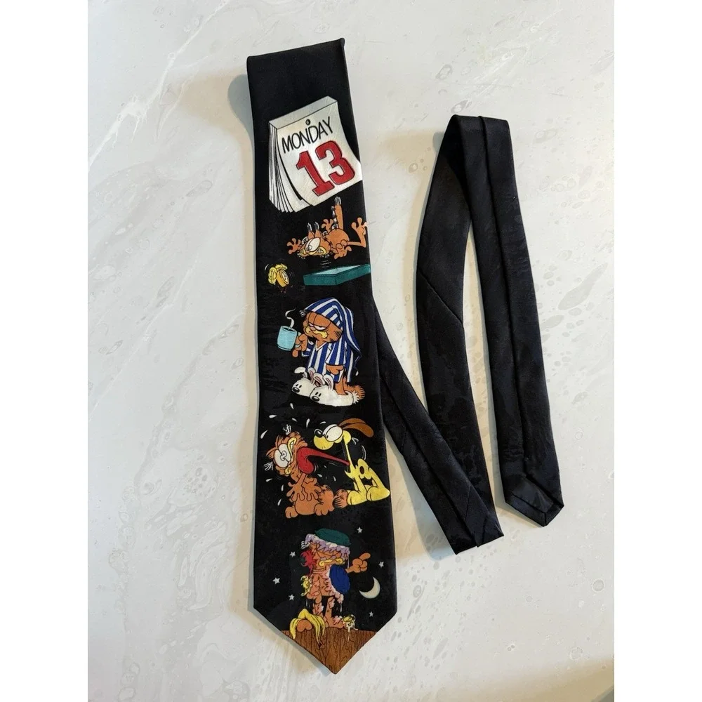 Vintage 90s Cartoon Tie Bundle Flintstones Pink Panther Garfield‎ Disney 4pc Lot